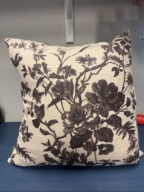 McGee and Co Decorative Floral Throw Pillow - Cream, Purple and Brown